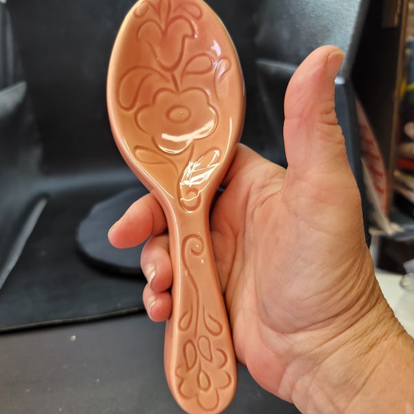Pink, Ceramic, Spoon Rest, 1980's Good Condition