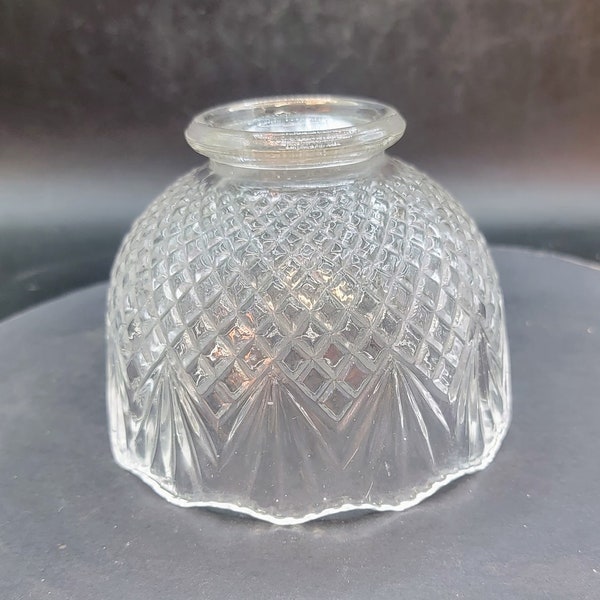 Clear Depression Glass, Diamond Fairy Lamp Shade