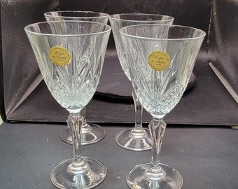 Set of 4, Lead Crystal D'Arques Wine Glasses, Made in France