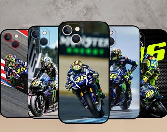 Funda de teléfono para coche Moto GP 46 Rossi, compatible con iPhone 15/14 MagSafe S24 Ultra S23 S23FE S22 A55 A35 A15 A14 Google Pixel 8Pro 8 7A