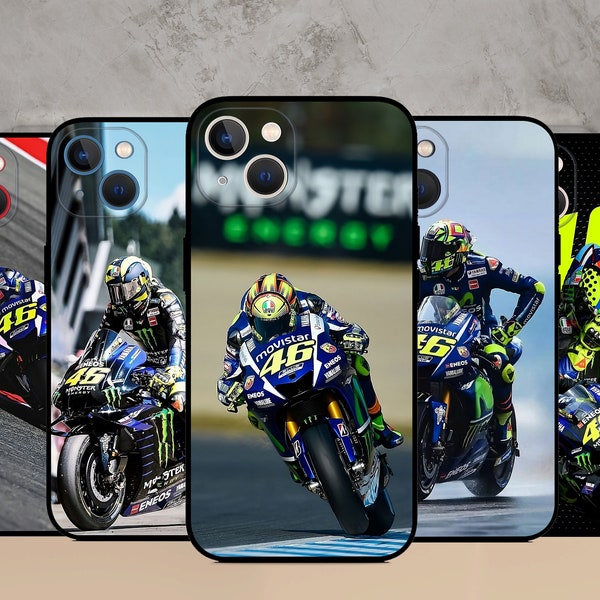 Moto gp 46 Rossi Auto Handyhülle passend für iPhone 15/14 MagSafe S24 Ultra S23 S23FE S22 A55 A35 A15 A14 Google Pixel 8Pro 8 7A