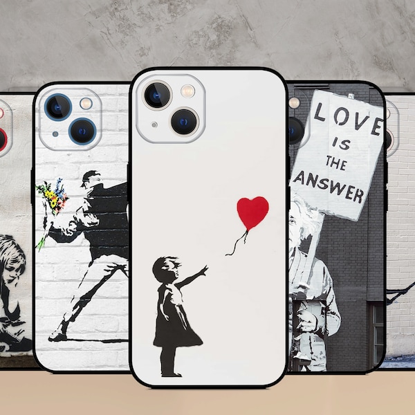 Banksy Graffiti Art Phone case fit for iPhone 15/14 MagSafe S24 Ultra S23 S23FE S22 A55 A35 A15 A14  Google Pixel 8Pro 8 7A