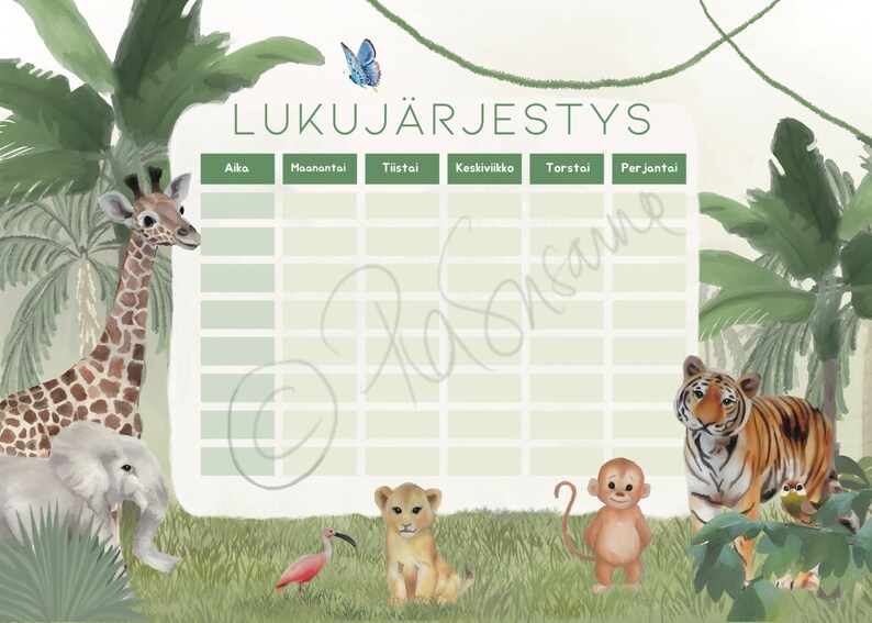 Lukuj rjestys Tulostettava Lukuj rjestys Lukuj rjestys Viikon 