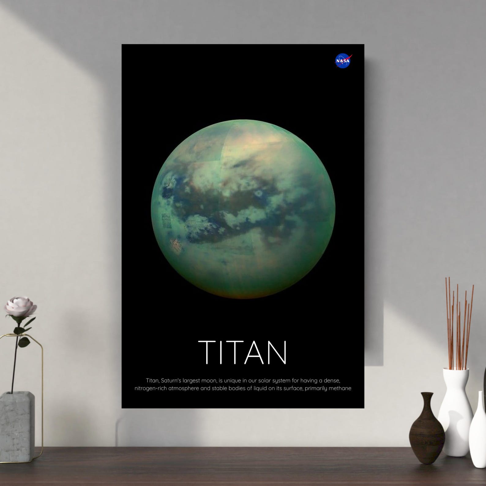 Titan Moon Poster: NASA Space Exploration Art Print - Etsy