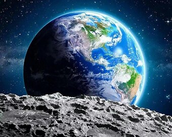 Planet Earth Poster: NASA Space Exploration Art Print