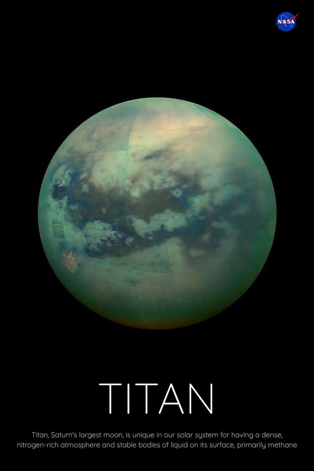 Titan Moon Poster: NASA Space Exploration Art Print - Etsy