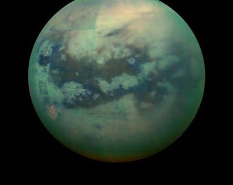 Titan Moon Poster: NASA Space Exploration Art Print