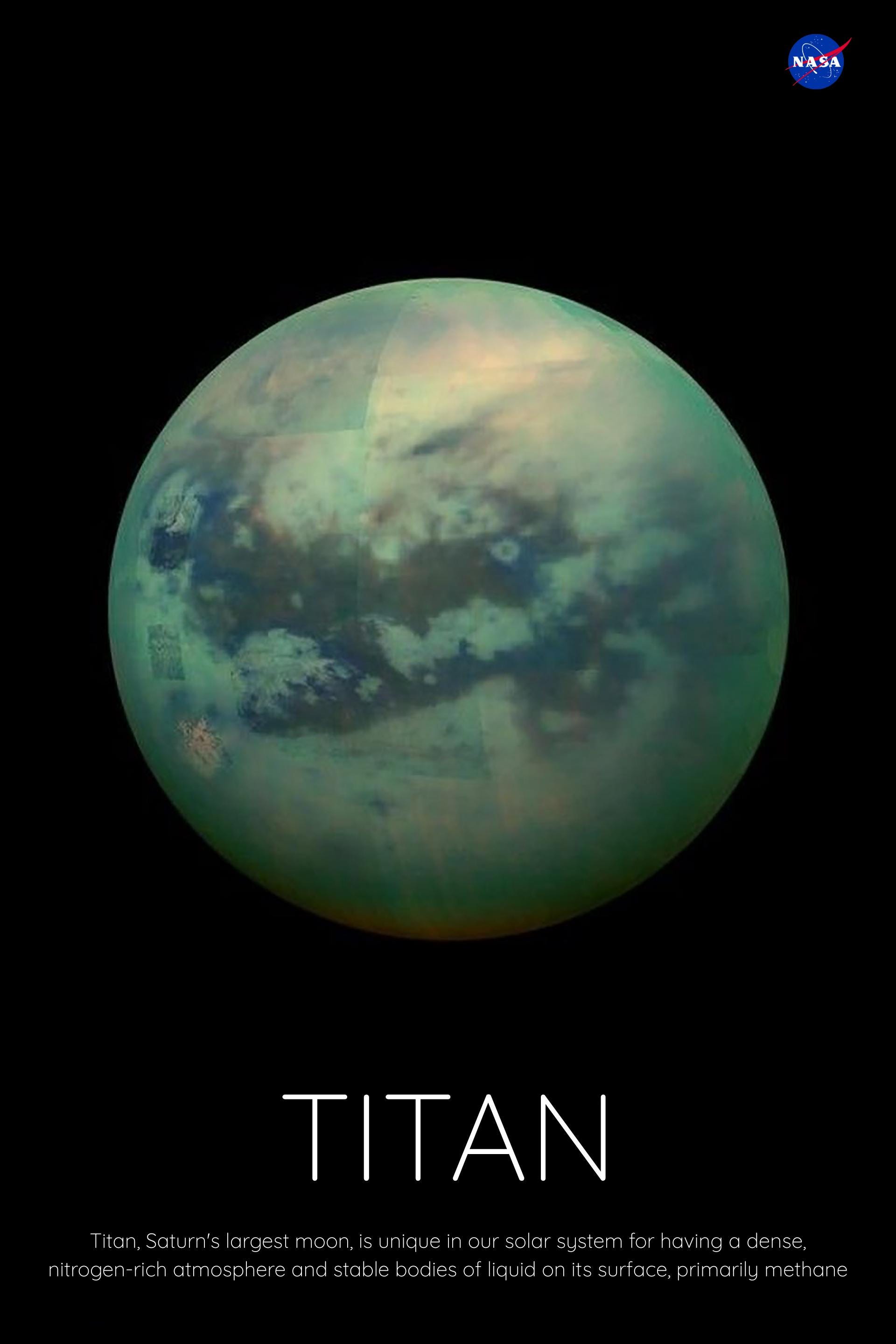 Titan Moon Poster: NASA Space Exploration Art Print - Etsy