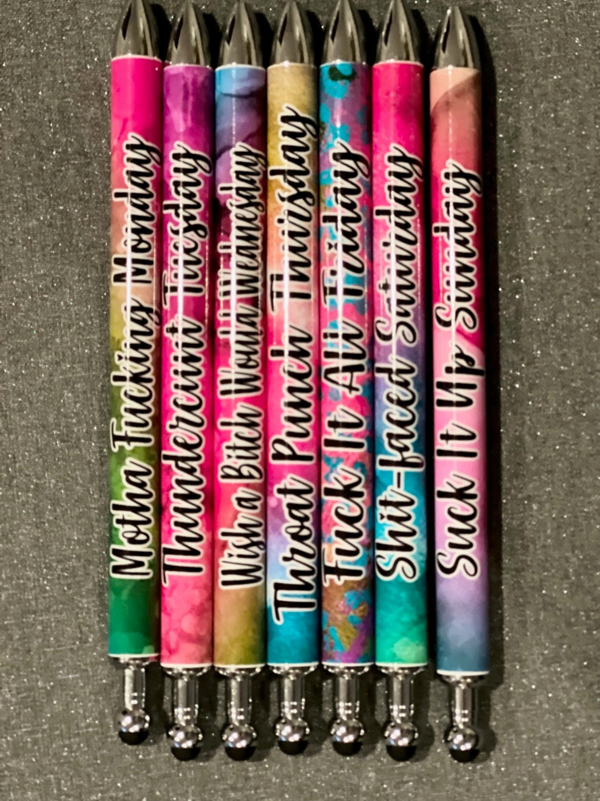 Day Of the Week Glitter Pens - Personalized Pens – Vinyl Chaos