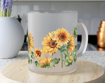 Sonnenblumen für Tante Milchglasbecher