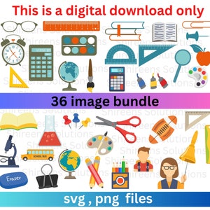School svg Bundle, Teacher Clipart, School png, Ruler svg, Cut files for Cricut, Design files, Instant download, Print digital, Commercial
