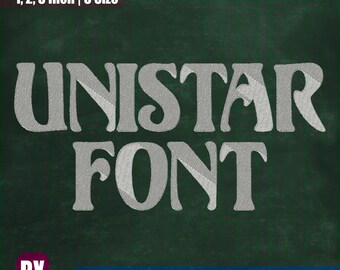Unistar Embroidery Font, All Formats (Instant Download)