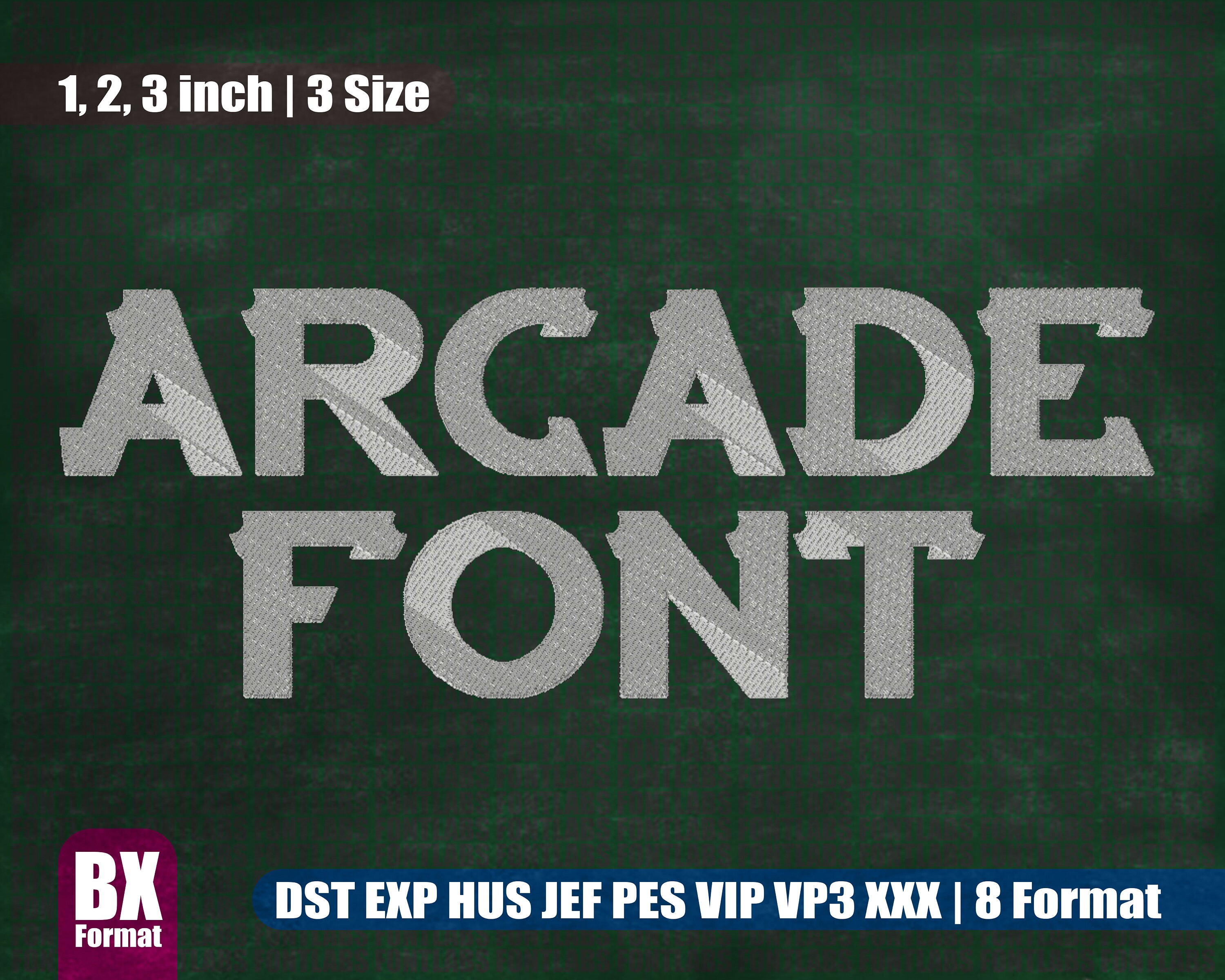 Arcade Embroidery Font, All Formats (instant Download) - Etsy