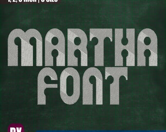 Martha Embroidery Font, All Formats (Instant Download)
