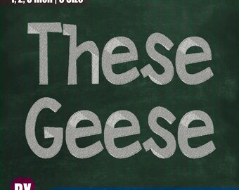 Geese Embroidery Font | Machine Embroidery Design (Instant Download)