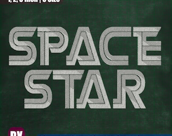 Space Star Embroidery Font, Machine Design (Instant Download)