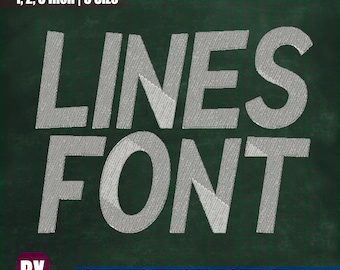 Lines Embroidery Font, All Formats (Instant Download)