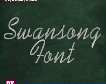 Swansong Embroidery Font, Monogram Machine Embroidery Design (Instant Download)