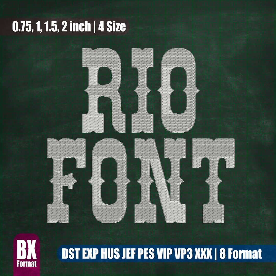 Rio Embroidery Font, All Formats (digital Download) - Etsy