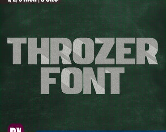 Throzer Embroidery Font, All Formats (Instant Download)