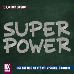 Super Power Font｜Fuente de bordado｜Todos los formatos BX｜Diseño de bordado a máquina｜Descarga instantánea Monograma Alfabeto Puntuación Números Letra｜172