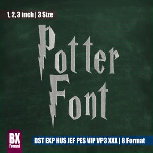 Potter-lettertype (borduurlettertype), alle formaten BX, machineborduurontwerpen, monogram direct downloaden, leestekens, cijfers, letters, 145A
