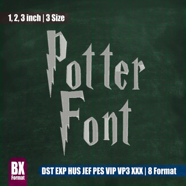 Potter Font｜Embroidery Font｜All Formats BX｜Machine Embroidery Design｜Instant Download Monogram Alphabet Punctuations Numbers Letters｜145A