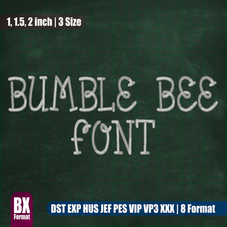 Bumble Bee Embroidery Font, All Formats (instant Download) - Etsy