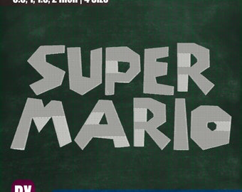 Super Mario Embroidery Font, All Formats (Instant Download)