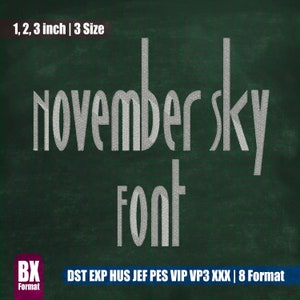 November Sky｜Embroidery Font｜All Formats BX｜Machine Embroidery Design｜Instant Download Monogram Alphabet Punctuations Numbers Letters｜129