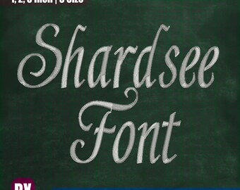 Shardsee Embroidery Font: Monogram, Numbers, Punctuations (Digital Download)