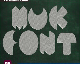 MUK Font Embroidery Design: Monogram Alphabet (Instant Download)