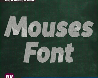 Mouses Font Embroidery Design, BX, DST, PES Formats (Instant Download)