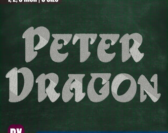 Peter Dragon｜Embroidery Font｜All Formats BX｜Machine Embroidery Design｜Instant Download Monogram Alphabet Punctuations Numbers Letters｜142