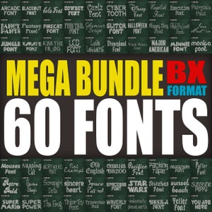 Top 60 Embroidery Fonts Mega Bundle: Monogram Alphabet (BX Format)