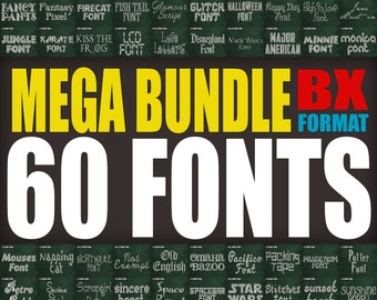 Top 60 Embroidery Fonts Mega Bundle: Monogram Alphabet (BX Format)
