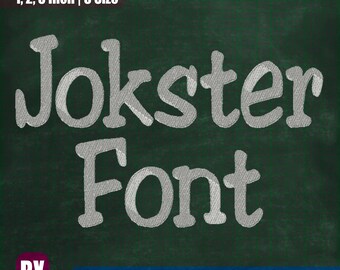 Jokster Embroidery Font, BX, DST, PES + 6 Formats (Digital Download)