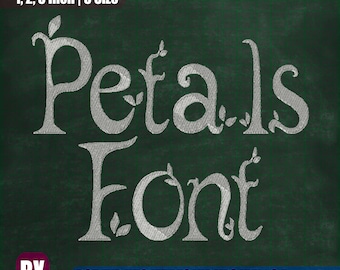 Petals Embroidery Font, Machine Design (Instant Download)
