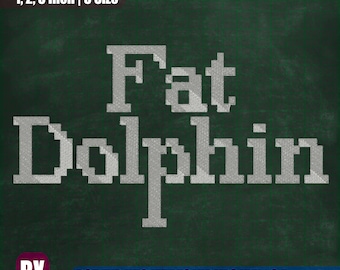 Fat Dolphin Embroidery Font, Machine Embroidery Design (Instant Download)