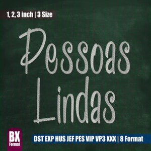 Pessoas Lindas｜Embroidery Font｜All Formats BX｜Machine Embroidery Design｜Instant Download Monogram Alphabet Punctuations Numbers Letters｜140