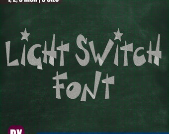 Light Switch Embroidery Font: Machine Embroidery Design (Instant Download)