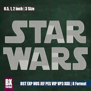 Fuente de Star Wars｜Fuente de bordado｜Todos los formatos BX｜Diseño de bordado a máquina｜Descarga instantánea Monograma Alfabeto Puntuación Números Letra｜166