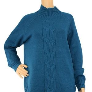 Ladies Italian Super Soft High Neck Cable Knit Jumper.