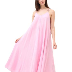 Ladies Italian Lagenlook Plain Sleeveless Maxi Long Summer Dress