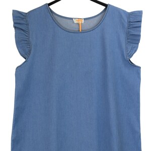 Damen Italienische Lagenlook Jeans Weste Top mit Knopf Detail hinten SS24.
