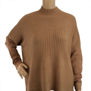 Ladies Italian Ribbed Design High Neck Jumper.