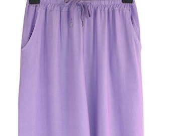 リネンブレンドワイドレッグパラッツォトラウザーズ：イタリアのラゲンルックサマーパンツ