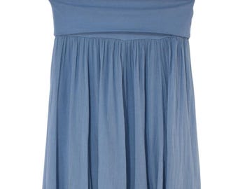 Italian Lagenlook Cotton Maxi Skirt: Flowy A-Line Summer Style