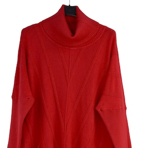 Ladies Italian Lagenlook Roll Neck Diagonal V stripe Jumper with Pockets Winter Jumper.