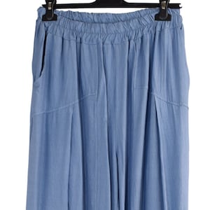 Pleated Wide Leg Trouser Lightweight Palazzo Pants Elasticated Waist & Pockets.